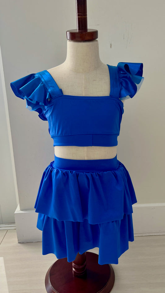 Royal Blue Skirt (with briefs) and Top 2 Piece Costume by Kelle / Child Medium