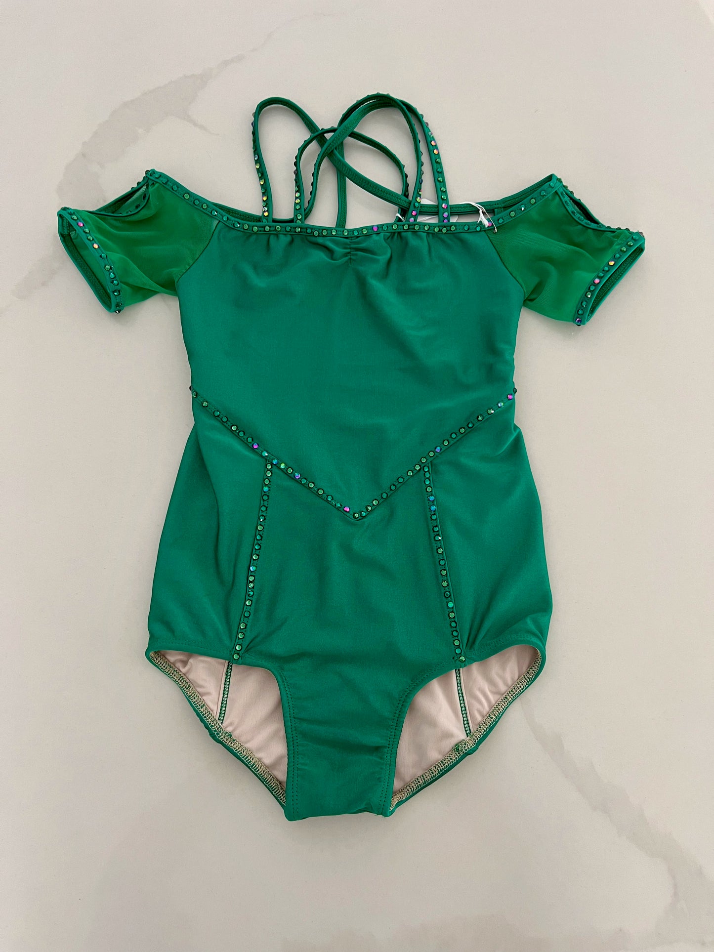 Green Leotard with Stones / Child XL