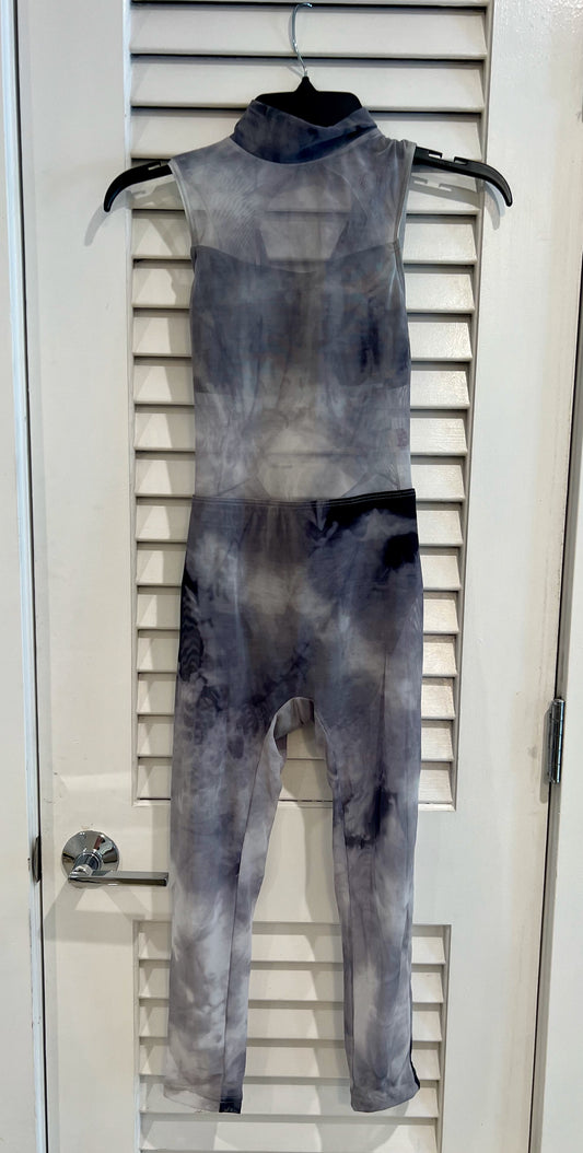 2 - Marble Gray Unitard with gray mesh by Weissman