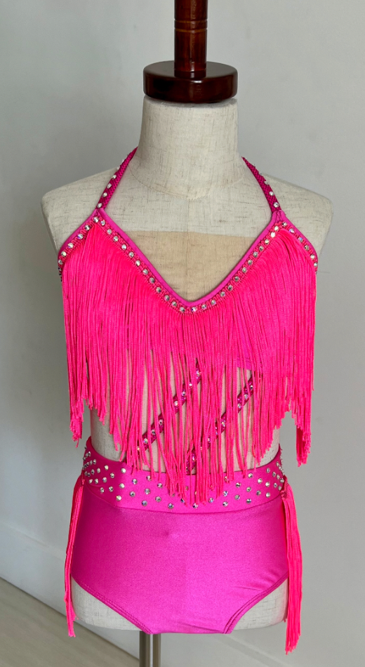 Child Large - HOT Pink 2 Piece with Fringe - Patrick