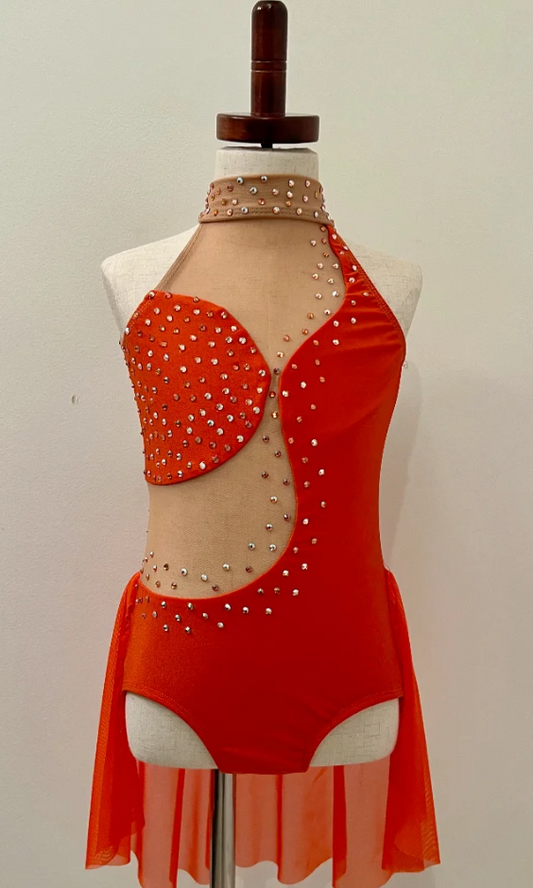 Multiple Available - 2 Child Large & 1 Adult XS & 2 Adult XL - Orange Custom Patrick Lyrical Leotard