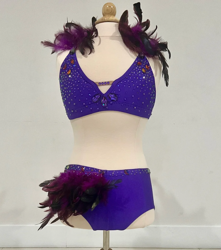 Child Large - Custom Purple 2 piece with feathers, Patrick