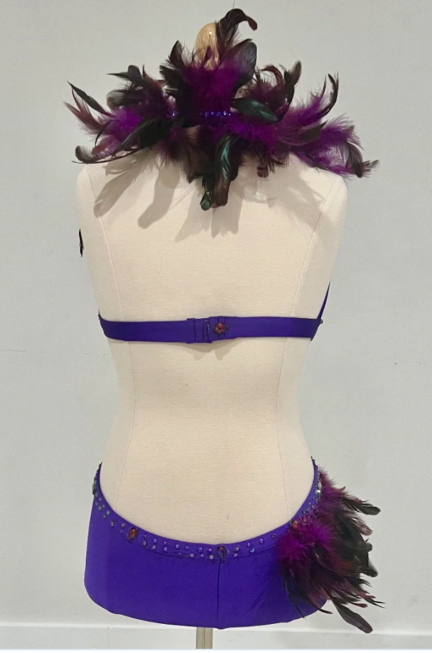 Child Large - Custom Purple 2 piece with feathers, Patrick