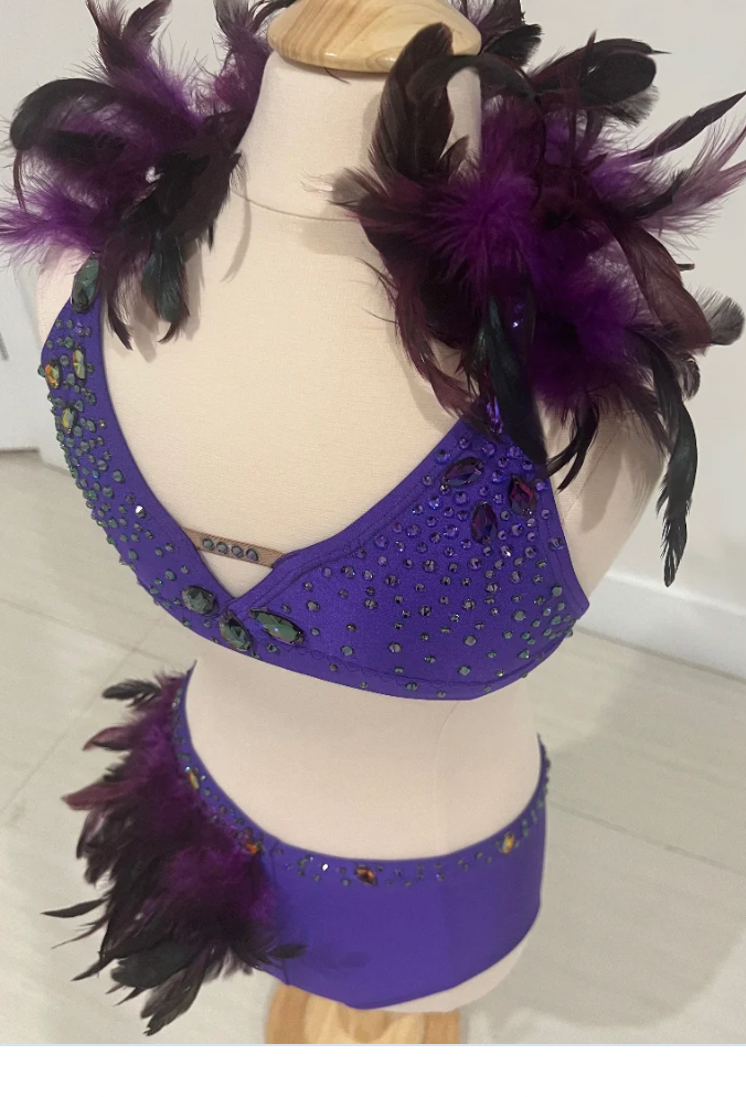 Child Large - Custom Purple 2 piece with feathers, Patrick