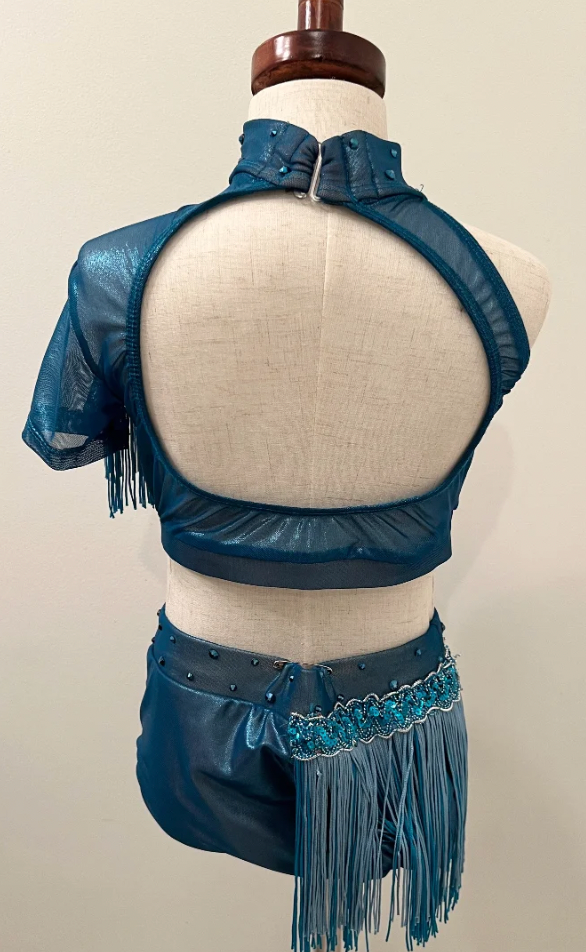 Multiple Available - Aqua Blue Turquoise 2 Piece with Fringe Adult 2 Available (Adult XS & Child Lg) - Patrick