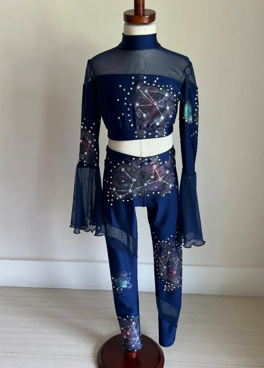 Child XL - Navy with beautiful embellishments - 2 piece costume by Patrick J Design