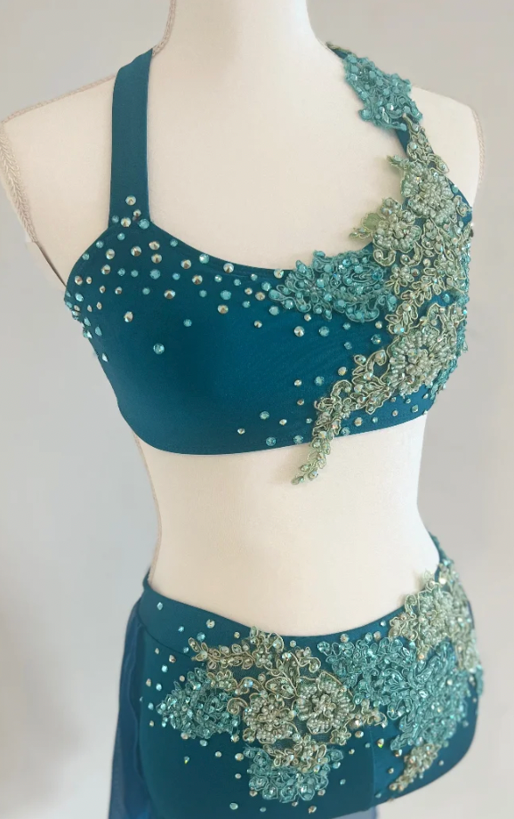 Adult Small - Turquoise 2 Piece Lyrical with Applique by Patrick