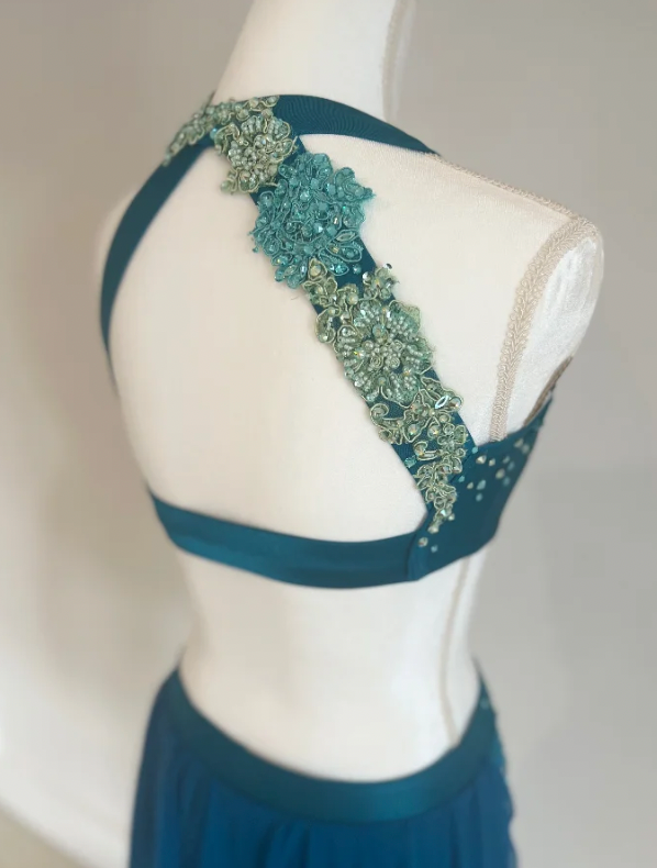 Adult Small - Turquoise 2 Piece Lyrical with Applique by Patrick