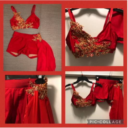 Adult Small - Red and Gold Two Piece Set