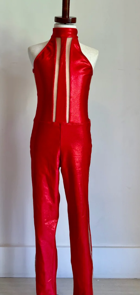 Child Large - Red Shimmery Unitard / Semi-Custom by LA Design