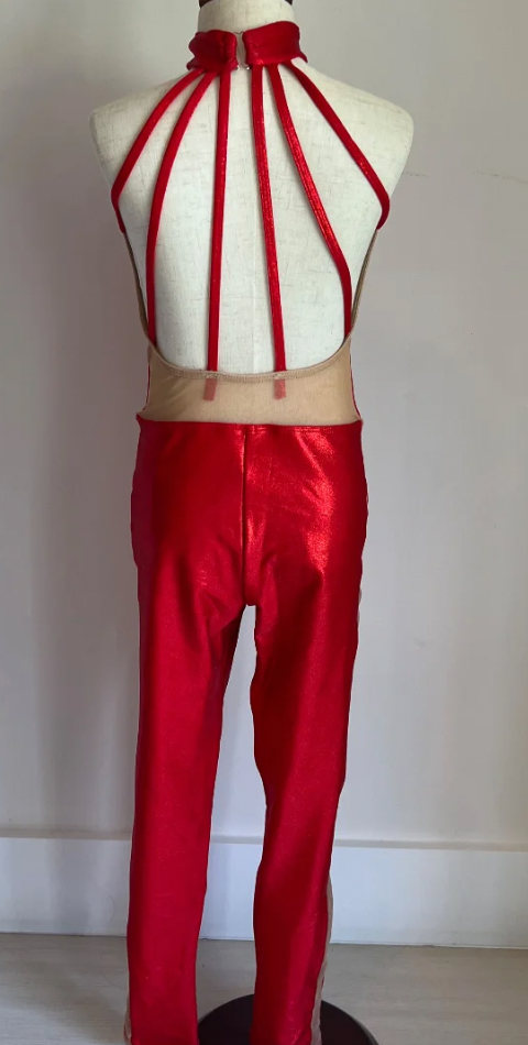 Child Large - Red Shimmery Unitard / Semi-Custom by LA Design