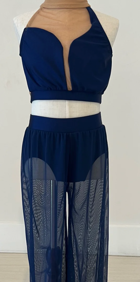 Child XL - Navy 2 piece mesh pants and top set / Patrick