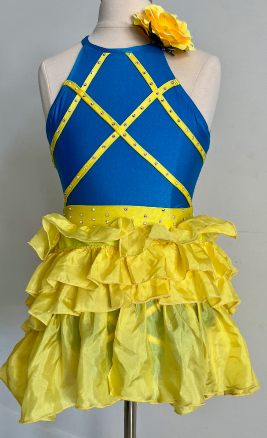 Child XL - Conga - Blue Leo w/ Yellow Stripes and Removable Skirt - Patrick