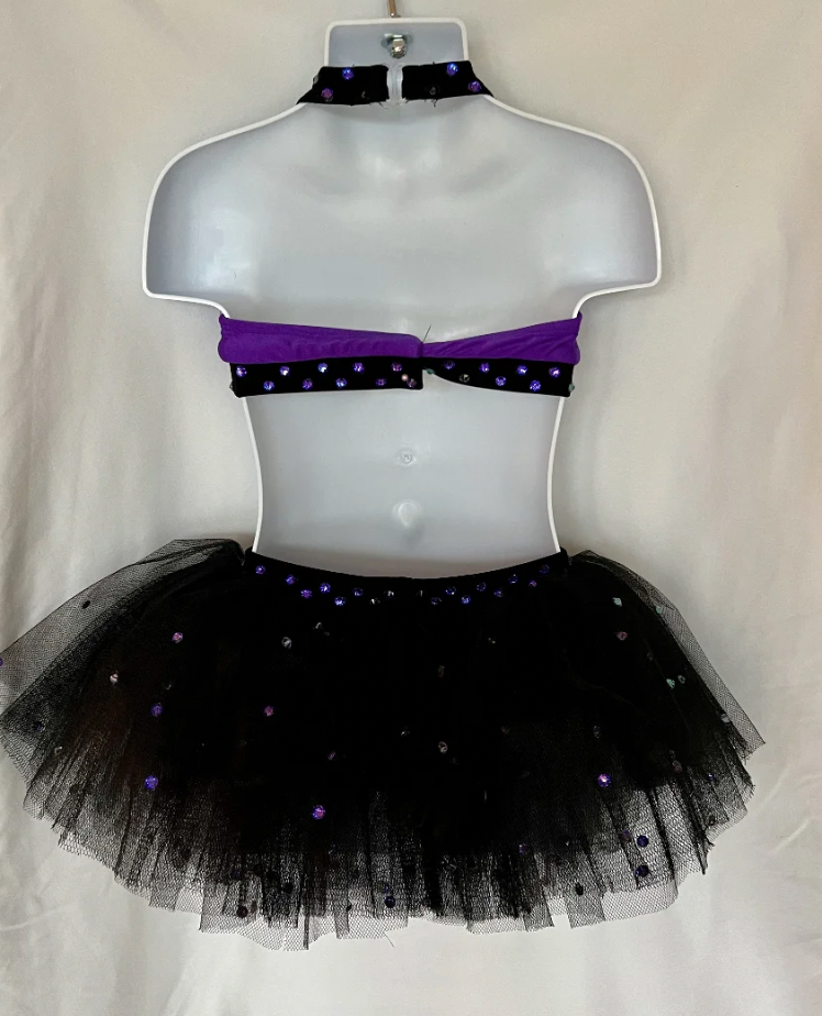 Child Small - Purple and Black with tulle skirt