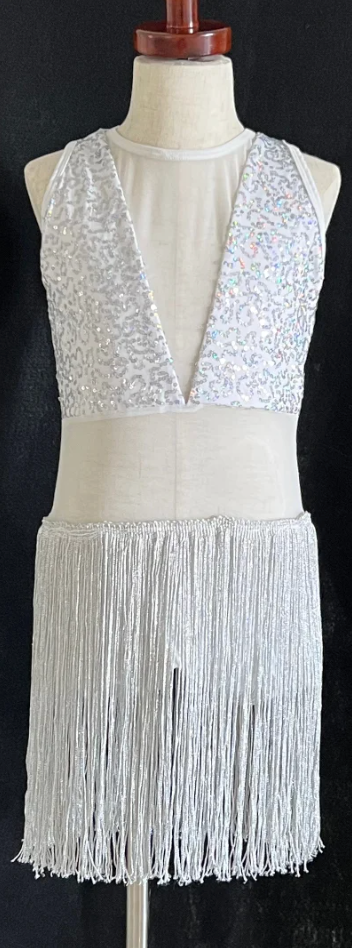 Multiple Available - 2 Adult XS - 2 White & Silver with Sequins, Tassles and hair clip - Ilo Gear