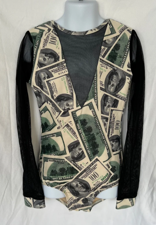 Child Medium - Money Dinero Custom Leotard