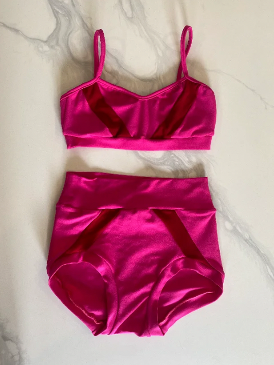 Child Large - Hot pink / red 2 piece by BlueWater Dancewear