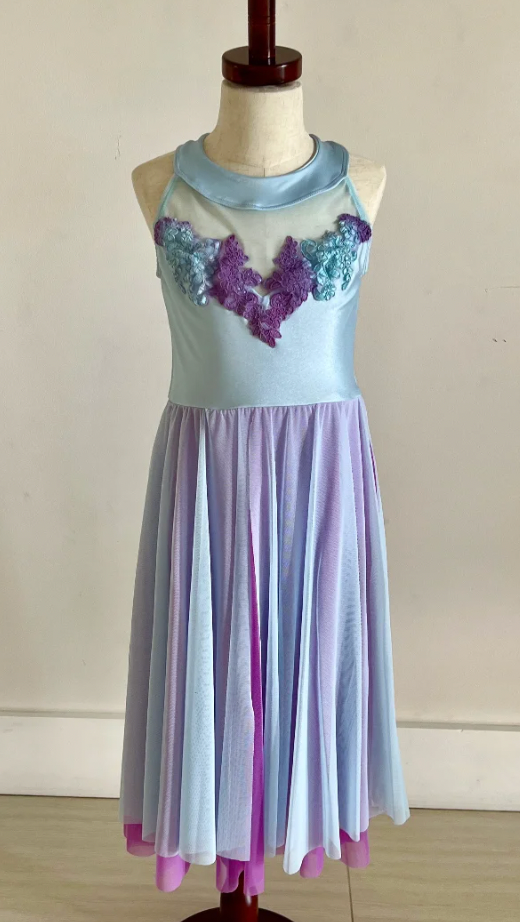 Adult XS - Light blue & purple dress - Ballet