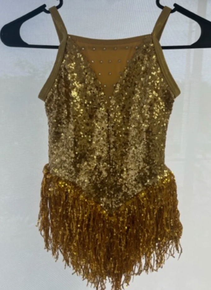 Child Intermediate - Weissman Gold Sequin Fringe Costume