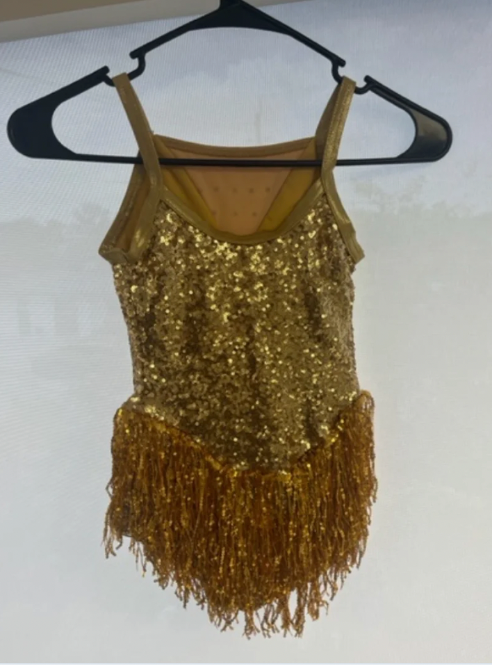 Child Intermediate - Weissman Gold Sequin Fringe Costume