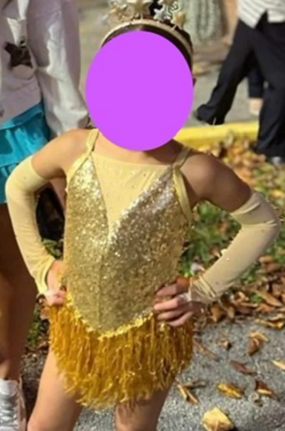 GOLD SEQUIN FRINGE DRESS - The Costume Closet