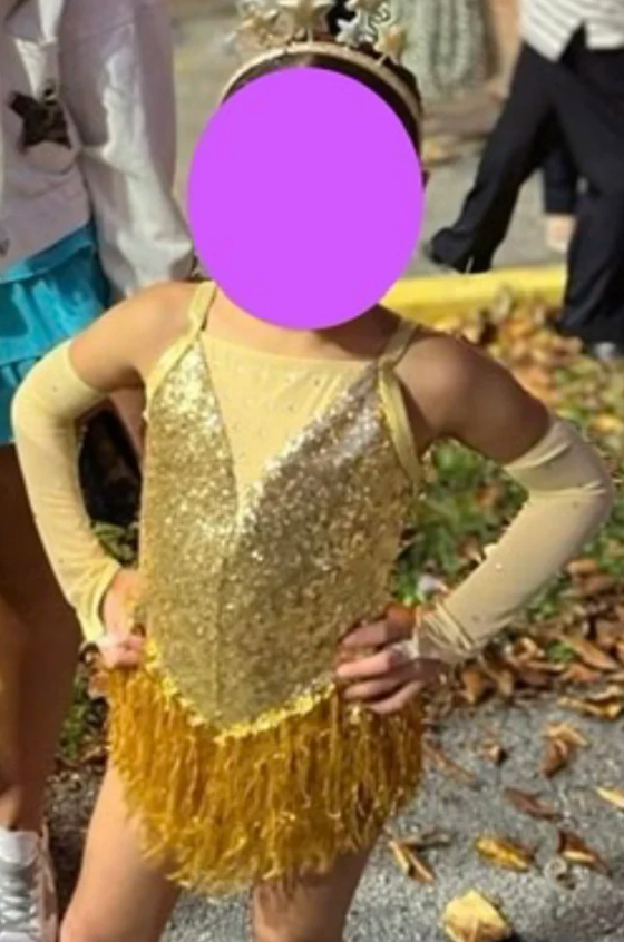 Child Intermediate - Weissman Gold Sequin Fringe Costume